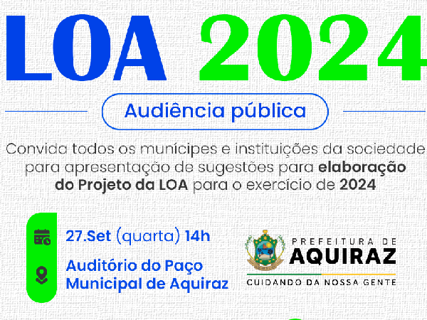 Convite Elaboração do Projeto da LOA 2024